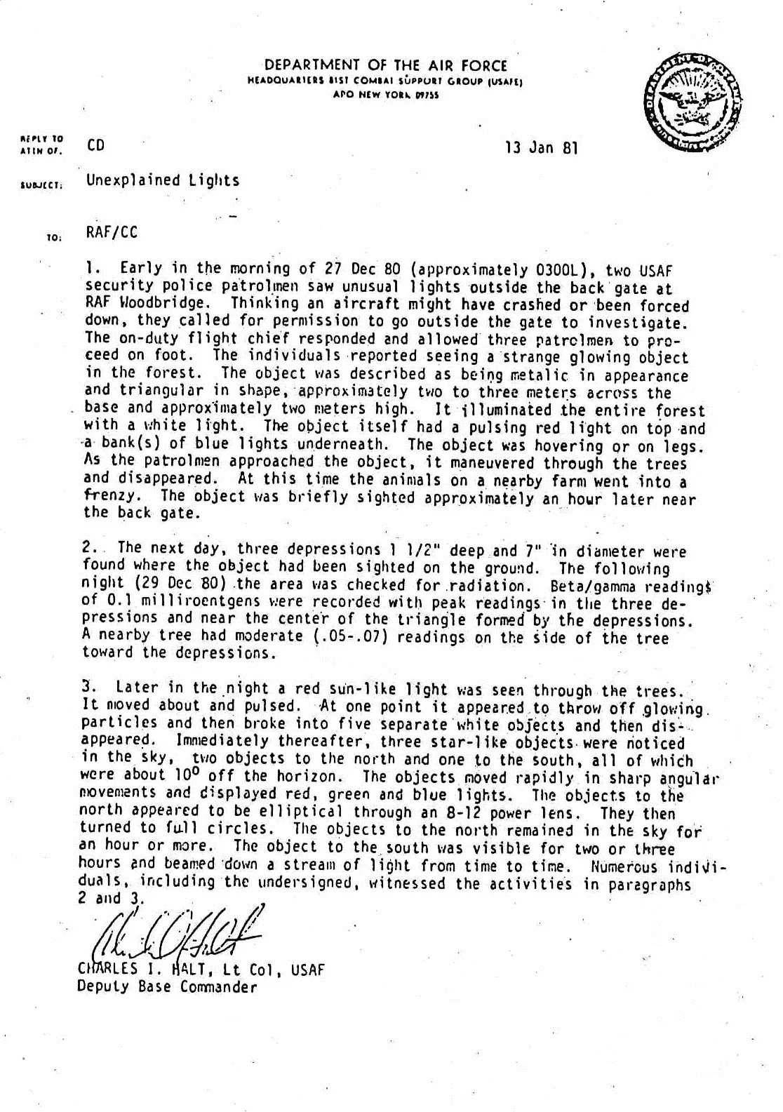 Halt Memorandum Untitled