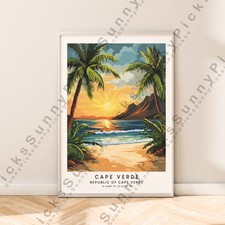 Listing image for Cape Verde Illustration Art Print Africa Travel Poster Wall Art Décor Unframed