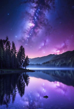 Listing image for MILKY WAY GALAXY NIGHT SKY STARS CANVAS WALL ART PICTURE PRINT