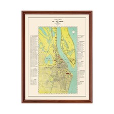 Listing image for Old Map of Phnom Penh 1960 - Vintage Cambodia Art Wall Decor
