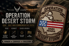 Listing image for Operation Desert Storm USAF US Air Force Iraq Kuwait Saudi Arabia Patch 4x3 NOS