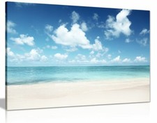 Listing image for Caribbean Beach Sand & Sea Canvas Wall Art Picture Print