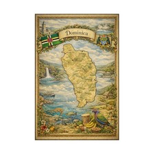 Listing image for Dominica Poster | Travel map wall art, Caribbean print