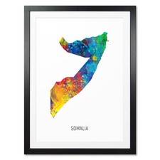 Listing image for Somalia Map, Poster, Canvas or Framed Print, watercolour painting 10938