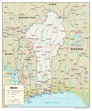 Listing image for Benin Physical Geography Geographic Physiographic Map Country Nation Print