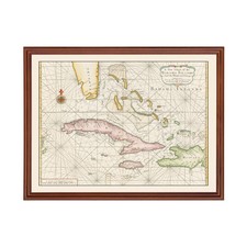 Listing image for Old Map of Bahamas 1737 - Vintage Bahamas Art Wall Decor