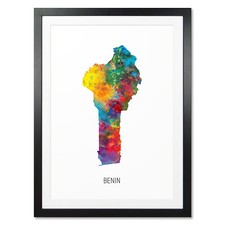Listing image for Benin Map, Poster, Canvas or Framed Print, watercolour painting 10785