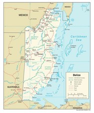 Listing image for Belize Road Highway Transportation Transport Map Country Nation Print
