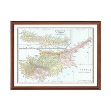 Listing image for Old Map of Cyprus 1901 - Vintage Cyprus Art Wall Decor