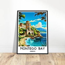 Listing image for Montego Bay Travel Print Montego Bay Poster Jamaican Art Print Caribbean Lover