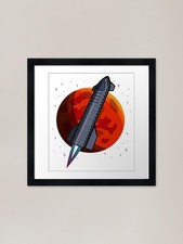 Listing image for Starship Space Rocket X Mars Raptor Framed Wall Art Poster Canvas Print Picture