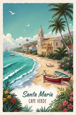 Listing image for Majestic Santa Maria, Cape Verde - Exotic Tropical Travel Poster A1-A4 Poster Ar