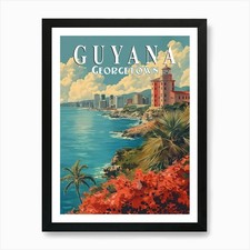 Listing image for Georgetown, Guyana Poster Art Print Framed Wall Art Poster Canvas Print Picture