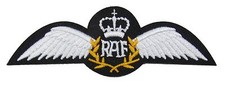 Listing image for RAF Pilot Wings Iron or Sew On Embroidered Patch Badge Air Force Military R1634