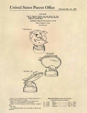 Listing image for Flying Saucer Mechanical Coin Bank Patent Art Print - Vintage Antique UFO 586