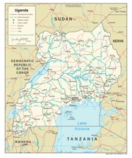 Listing image for Uganda Road Highway Transportation Transport Map Country Nation Print