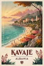 Listing image for Breathtaking Kavajë Albania Travel Poster - Scenic Coastal City Art Print A1-A4