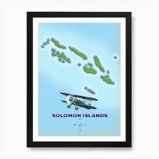 Listing image for Solomon Islands Travel map Art Prin Framed Wall Art Poster Canvas Print Picture