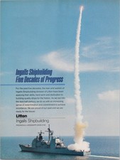 Listing image for Ingalls Shipbuilding Litton Vintage Print Missile Launch Ship Naval Defense 1988