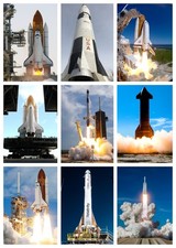 Listing image for SPACE ROCKET SHUTTLE POSTER - CHOOSE SIZE & CHOOSE DESIGN - FRAMED OPTIONS!
