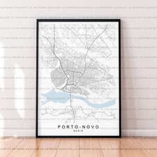 Listing image for Porto Novo Map Poster Print Unframed Map Print Porto Novo Poster Benin