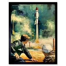 Listing image for War Painting Missile Launch Rocket Nuclear Bomb Usa 12X16 Inch Framed Art Print