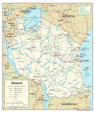 Listing image for Tanzania Road Highway Transportation Transport Map Country Nation Print