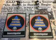Listing image for Set Of 2 “UFO/UAP CENTRAL COMMAND/ Field Investigator ” Cosplay/Prop Badges