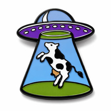 Listing image for Cow Abduction UFO Metal Phone Sticker With 3M Sticky Backing