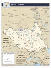Listing image for South Sudan Road Highway Transportation Map Country Nation Poster Print