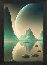 Listing image for Alien Mountain Range Framed Wall Art Poster Canvas Print Picture
