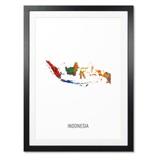 Listing image for Indonesia Map, Poster, Canvas or Framed Print, watercolour painting 10851