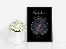 Listing image for Personalised The night you were born custom star map/constellation night sky