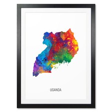 Listing image for Uganda Map, Poster, Canvas or Framed Print, watercolour painting 10962
