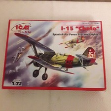 Listing image for ICM 1:72 Scale Spanish Air Force Biplane Fighter I-15 "Chato" Plastic Model Kit