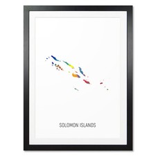 Listing image for Solomon Islands Map, Poster, Canvas or Framed Print, watercolour painting 10937