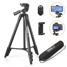 Listing image for 53" 136cm Travel Tripod For Phone Camera 1/4" Screw Mount Carry Bag & Remote