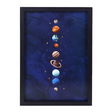 Listing image for Solar System Framed Wall Print | Sun & Planets Space Art | Astronomy Decor