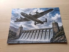 Listing image for Lancaster Bomber Over Ladybower Reservoir Watercolour Print RAF Aviation Wall...