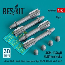 Listing image for AGM-114A/B "Hellfire" missiles 4pcs 1:48 ResKit RS48-0326 for Plastic Model Kit