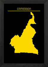Listing image for Cameroon Map Gold Framed Wall Art Poster Canvas Print Picture
