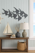 Listing image for Large 3D Metal Wall Art School of Angelfish Ocean Coastal Nautical Wall Hanging