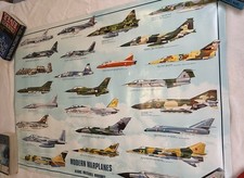 Listing image for Vintage 1984 Modern Warplanes Poster Cold War Jets F-14 F-15 MiG Aviation