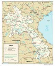 Listing image for Laos Road Highway Transportation Map Country Nation Poster Print