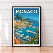 Listing image for Monaco Unframed Illustration Print Monaco Poster Art Travel Decor