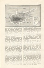 Listing image for CYPRUS MAP c 1926 ILLUSTRATION PRINT