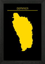 Listing image for Dominica Map Gold Framed Wall Art Poster Canvas Print Picture