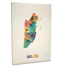 Listing image for Belize Watercolor Map Box Canvas and Poster Print (1332)