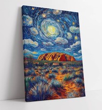 Listing image for STARRY NIGHT SKY AT A NATIONAL PARK FRAMED CANVAS WALL ART PICTURE PRINT