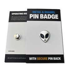 Listing image for Alien Head High Quality Metal & Enamel Pin Badge with Secure Locking Back